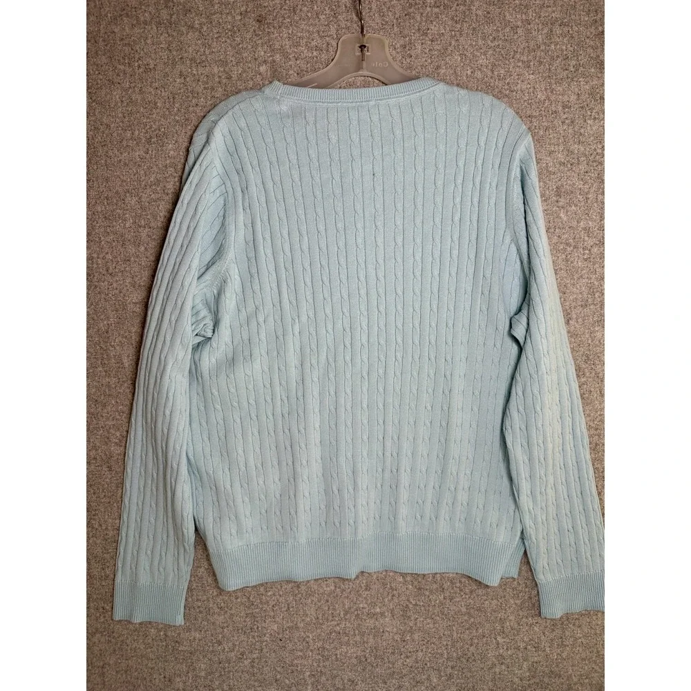NWT Kim Rogers PXL Light Blue Sweater Long Sleeve‎ 100% Cotton Round Neck New